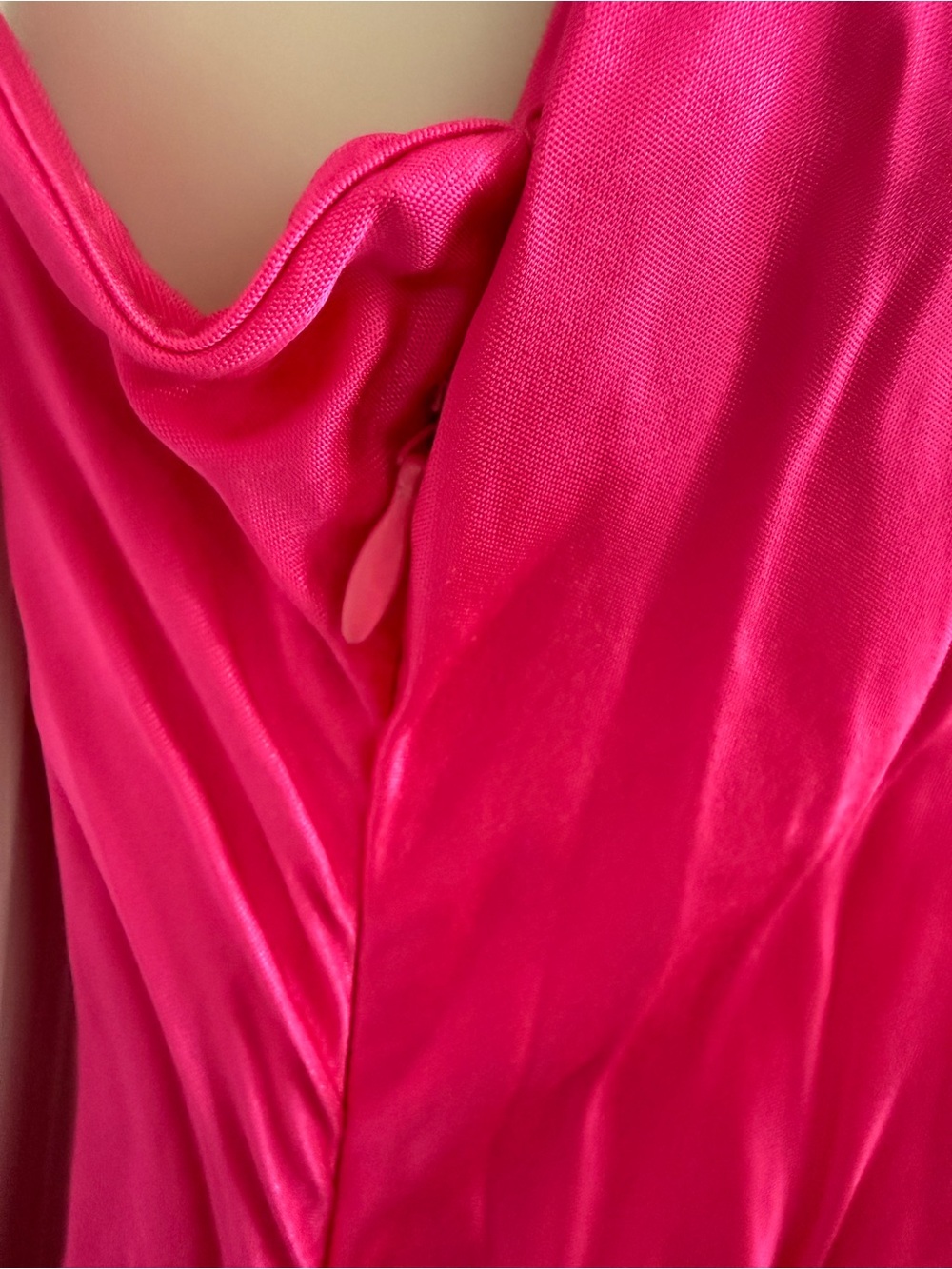 NWT Zara Fuchsia Satin Wrap Maxi Slip Dress Ruched Side Medium - Picture 8 of 13